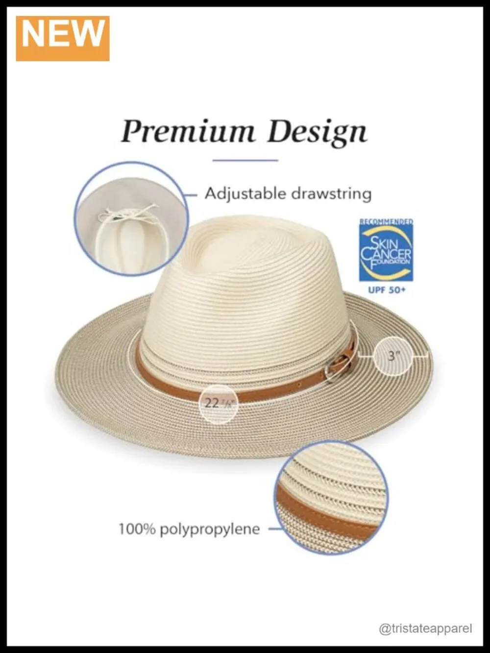 Women's UPF 50+ Wide Brim Packable Fedora Sun Hat Adjustable